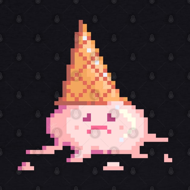 Sad Ice Cream Cone Pixel Art by Hoda Hefzy 